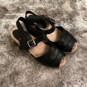 Lotta from Stockholm black peep toe clogs